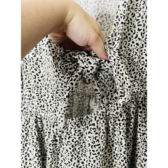 A Beautiful Soul Maxi Dress X XL Leopard Boho Cut Out Tie Side Slit Breathable - Picture 2 of 12